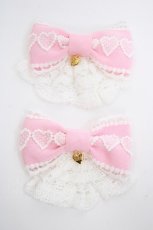 画像1: Angelic Pretty / おめかしレースジャボリボンクリップ  ピンク Y-26-08-24-005-AP-AC-SZ-ZY (1)
