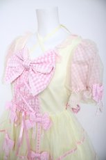 画像3: Angelic Pretty / Puffギンガムワンピース  イエロー Y-26-08-25-046-AP-OP-SZ-ZY (3)