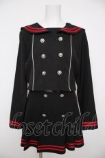 画像1: Amilige / セーラーセットアップ F ブラック×赤 Y-26-08-25-051-PU-BL-SZ-ZY (1)