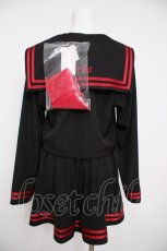 画像2: Amilige / セーラーセットアップ F ブラック×赤 Y-26-08-25-051-PU-BL-SZ-ZY (2)