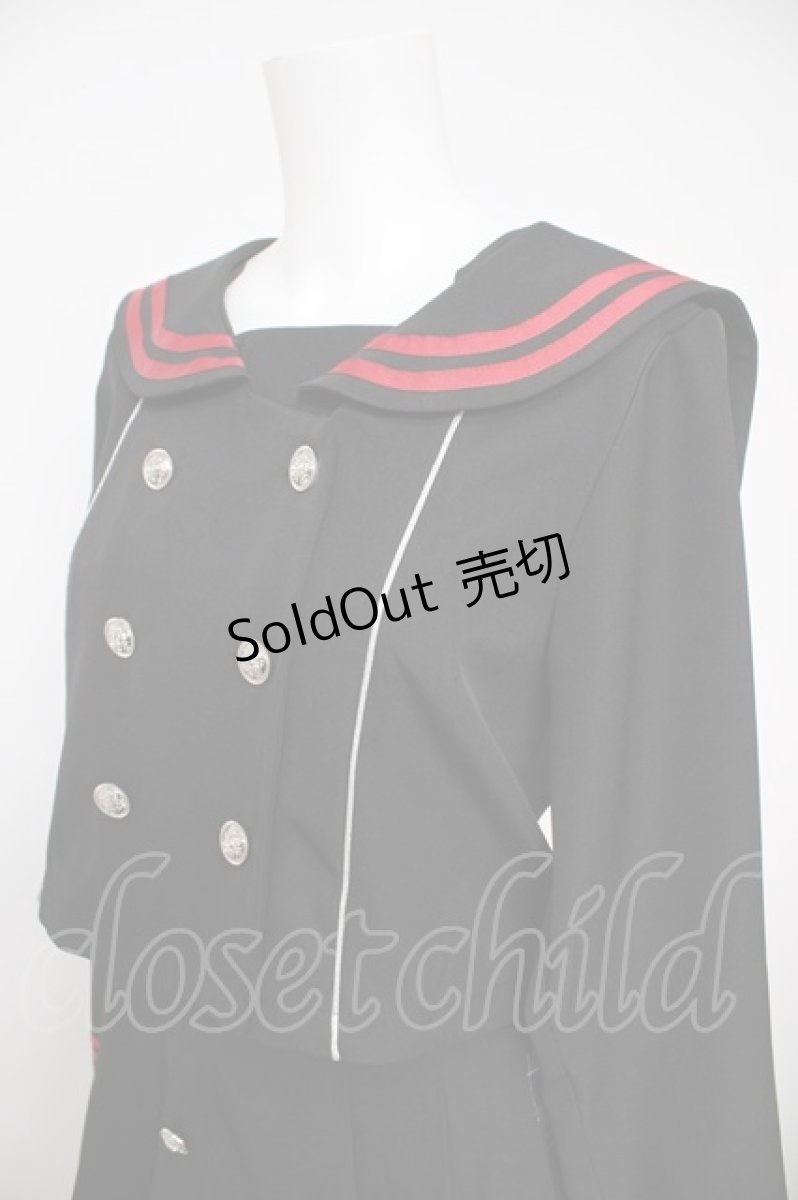 画像3: Amilige / セーラーセットアップ F ブラック×赤 Y-26-08-25-051-PU-BL-SZ-ZY (3)