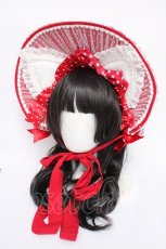 画像1: Hoshibako Works / Sweet Unbirthday　デコレーションボンネット  赤 Y-26-08-25-010-LO-AC-SZ-ZY (1)