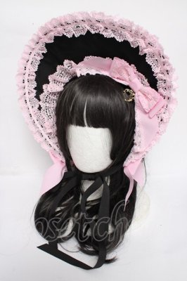 Preview of Eleonoreボンネット  黒×ピンク