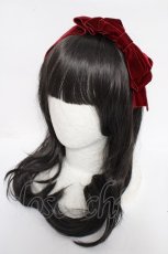 画像1: axes femme kawaii / ベロアリボンカチューシャ  ワイン Y-26-08-25-012-AX-AC-SZ-ZY (1)