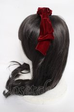 画像2: axes femme kawaii / ベロアリボンカチューシャ  ワイン Y-26-08-25-012-AX-AC-SZ-ZY (2)