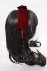 画像3: axes femme kawaii / ベロアリボンカチューシャ  ワイン Y-26-08-25-012-AX-AC-SZ-ZY (3)