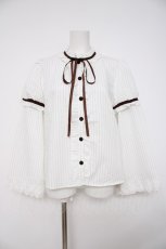 画像1: Doll Paradise / ストライプフリル2Wayブラウス L ブラウン Y-26-08-25-024-LO-BL-SZ-ZY (1)