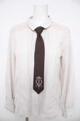 Preview of 刺繍ネクタイ付ブラウス M 生成り