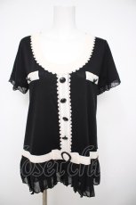 画像1: axes femme / 裾プリーツカットソー M 黒 Y-26-08-26-045-AX-TO-SZ-ZY (1)