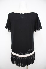 画像2: axes femme / 裾プリーツカットソー M 黒 Y-26-08-26-045-AX-TO-SZ-ZY (2)