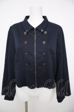 画像1: axes femme / Ｗ釦スリット袖ジップジャケット F 紺 Y-26-08-26-047-AX-TO-SZ-ZY (1)