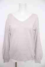 画像1: axes femme POETIQUE / バックレースリボンニットプルオーバー M グレー Y-26-08-26-053-AX-TO-SZ-ZY (1)
