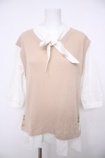 画像1: axes femme / 重ね着風トップス M ベージュ Y-26-08-26-058-AX-TO-SZ-ZY (1)