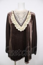 画像1: axes femme / フロントレースベロアプルオーバー M 茶 Y-26-08-26-059-AX-TO-SZ-ZY (1)
