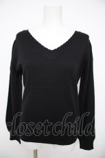 画像1: axes femme POETIQUE / バックレースリボンニットプルオーバー M 黒 Y-26-08-26-061-AX-TO-SZ-ZY (1)