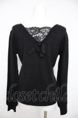 画像2: axes femme POETIQUE / バックレースリボンニットプルオーバー M 黒 Y-26-08-26-061-AX-TO-SZ-ZY (2)