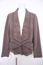 画像1: axes femme / バックプリーツ襟刺 ジャケット L 茶 Y-26-08-26-083-AX-JA-SZ-ZY (1)