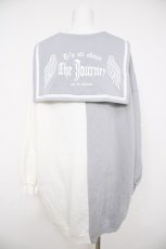 画像2: NOEMIE / バイカラートレーナー  グレー×白 Y-26-08-26-091-LO-TO-SZ-ZY (2)