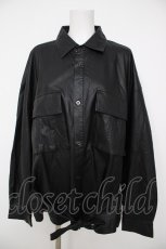 画像1: CIVARIZE / PUレザーオーバーサイズミリタリーシャツ F ブラック Y-26-08-26-092-PU-BL-SZ-ZY (1)