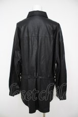 画像2: CIVARIZE / PUレザーオーバーサイズミリタリーシャツ F ブラック Y-26-08-26-092-PU-BL-SZ-ZY (2)