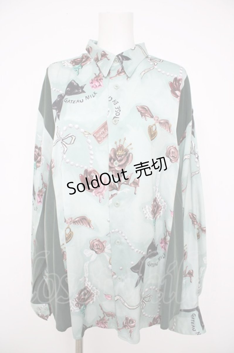 画像1: MILKBOY / CHOCOLATE ROSE SHIRTS  グリーン Y-26-08-26-097-MB-BL-SZ-ZY (1)