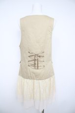画像2: axes femme / レース切替ロングベスト M ベージュ Y-26-08-26-101-AX-TO-SZ-ZY (2)