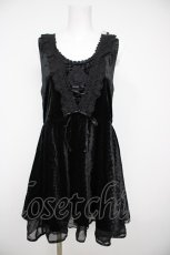 画像1: axes femme / ベロアサーキュラーチュニック M 黒 Y-26-08-26-103-AX-TO-SZ-ZY (1)