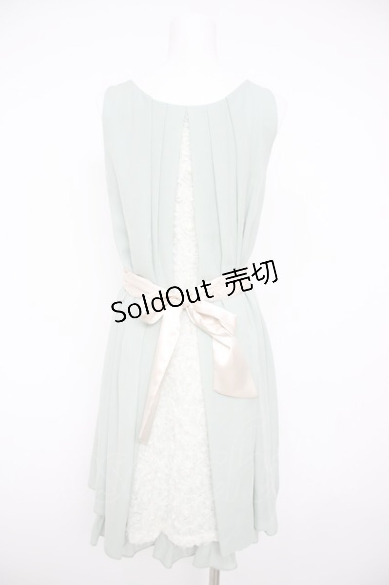 画像2: axes femme / バックバラスリットドレス M ミント Y-26-08-26-108-AX-OP-SZ-ZT827 (2)