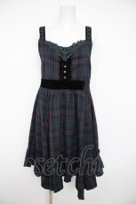 画像1: axes femme / チェック柄ワンピース M グリーン Y-26-08-26-109-AX-OP-SZ-ZY (1)