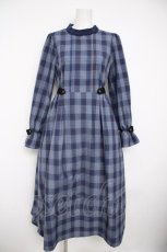 画像1: axes femme POETIQUE / ベルトデザインロングワンピース M 紺 Y-26-08-26-114-AX-OP-SZ-ZY (1)