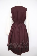 画像2: axes femme POETIQUE / トランプ刺繍レイヤードワンピース M ワイン Y-26-08-26-119-AX-OP-SZ-ZY (2)