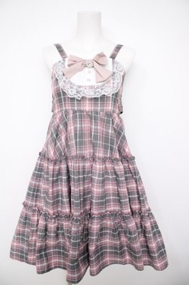 Preview of チェックジャンパースカート  ピンク