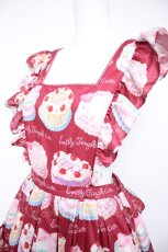 画像3: Emily Temple cute / Decoration CAKEエプロン風ワンピース  レッド Y-26-08-26-137-ET-OP-SZ-ZY (3)