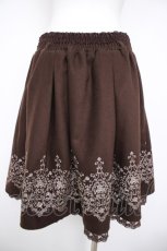 画像2: axes femme / ベルト付刺繍タックスカート M 茶 Y-26-08-26-148-AX-SK-SZ-ZY (2)