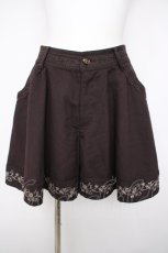 画像1: axes femme / 裾刺繍キュロット M 茶 Y-26-08-26-153-AX-PA-SZ-ZY (1)