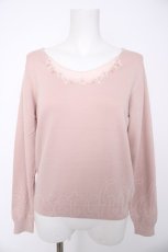 画像1: axes femme / シフォン使い刺繍ニットプルオーバー M アワピンク Y-26-08-28-057-AX-TO-SZ-ZY (1)