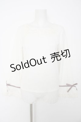 Preview of レース使いフレア袖リブプルオーバー M 生成り