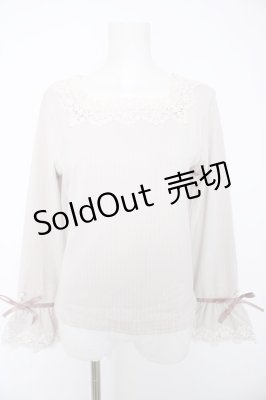 Preview of レース使いフレア袖リブプルオーバー M 淡ピンク