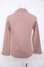 画像2: axes femme / チュールレース袖カットプルオーバー M 淡ピンク Y-26-08-28-068-AX-TO-SZ-ZY (2)