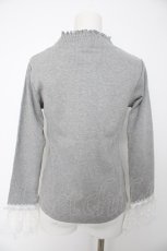 画像2: axes femme / チュールレース袖カットプルオーバー M グレー Y-26-08-28-071-AX-TO-SZ-ZY (2)