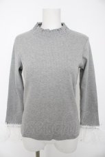 画像1: axes femme / チュールレース袖カットプルオーバー M グレー Y-26-08-28-072-AX-TO-SZ-ZY (1)