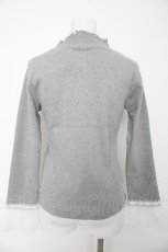 画像2: axes femme / チュールレース袖カットプルオーバー M グレー Y-26-08-28-074-AX-TO-SZ-ZY (2)