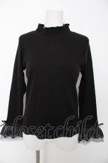 画像1: axes femme / チュールレース袖カットプルオーバー M 黒 Y-26-08-28-075-AX-TO-SZ-ZY (1)