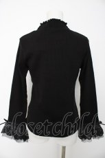 画像2: axes femme / チュールレース袖カットプルオーバー M 黒 Y-26-08-28-076-AX-TO-SZ-ZY (2)