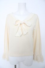 画像1: axes femme / リボン付ニットプルオーバー M 生成り Y-26-08-28-077-AX-TO-SZ-ZY (1)