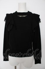 画像1: axes femme / 肩フリルニットプルオーバー M クロ Y-26-08-28-085-AX-TO-SZ-ZY (1)
