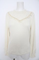 画像1: axes femme / 袖モチーフレースリブプルオーバー M 生成り Y-26-08-28-091-AX-TO-SZ-ZY (1)