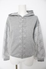 画像1: axes femme / ボリュームレース袖パーカー M 杢グレー Y-26-08-28-104-AX-TO-SZ-ZY (1)