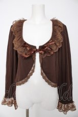画像1: m petit by misako / AOK*フリルレースカーディガン L 中茶 Y-26-08-28-132-LO-TO-SZ-ZY (1)