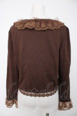 画像2: m petit by misako / AOK*フリルレースカーディガン L 中茶 Y-26-08-28-132-LO-TO-SZ-ZY (2)
